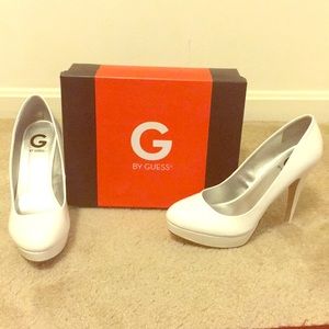 Size 11 white Guess heels!